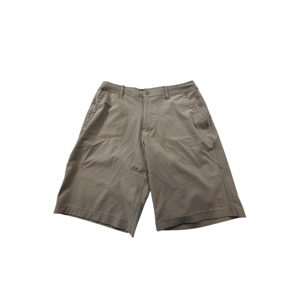 Hang Ten Chino Shorts Men's‎ Size 32 Tan Beige Classic Fit Casual Zipper Pockets